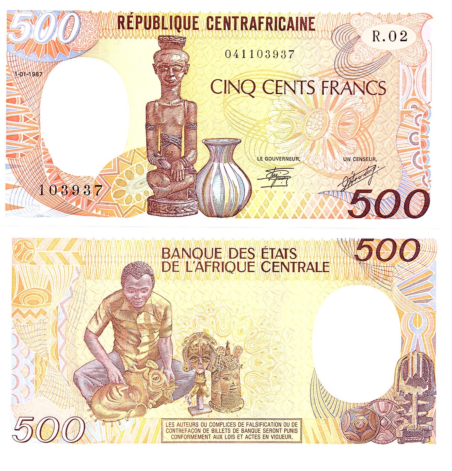 Central-African-Republic #14c    500 Francs