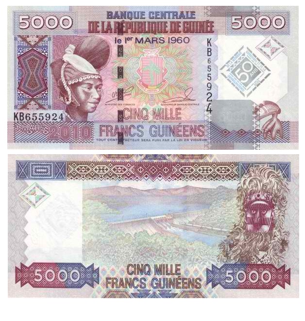 Guinea #44  5000 Francs