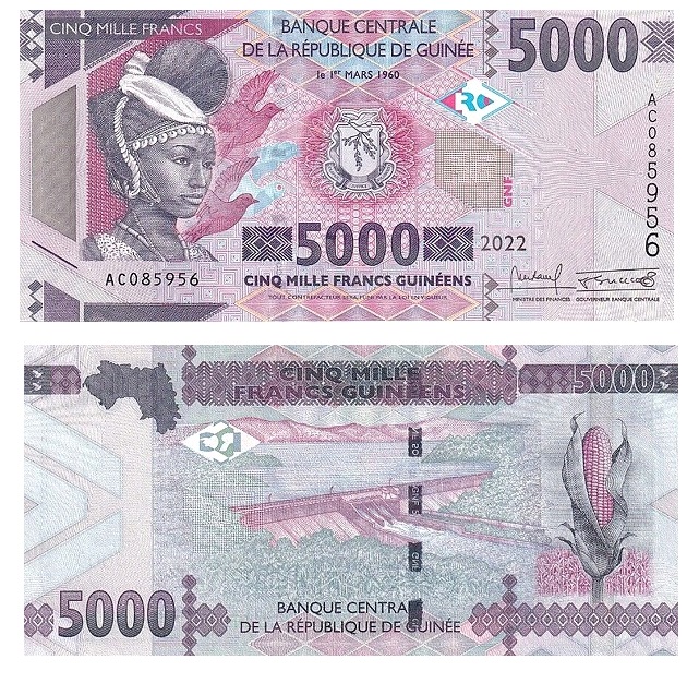 Guinea #49d 5000 Francs