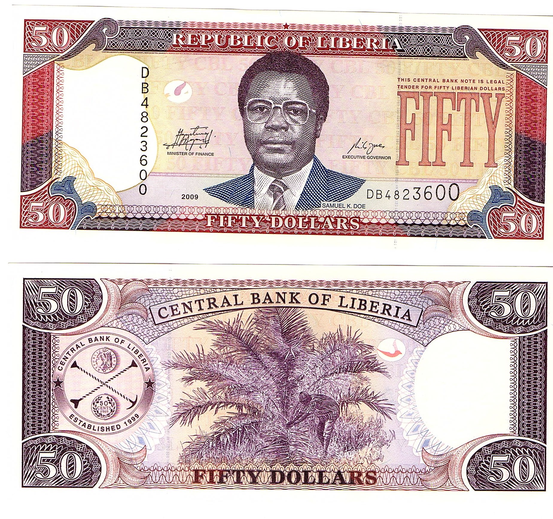 Liberia #29d   50 Dollars