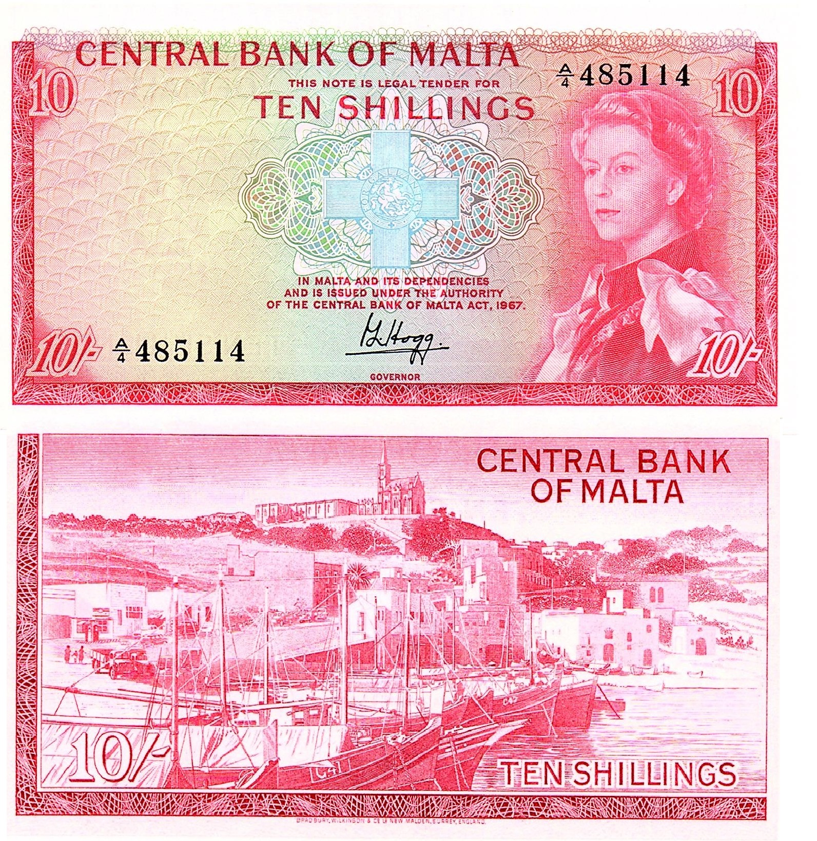 Malta #28  10 Shillings