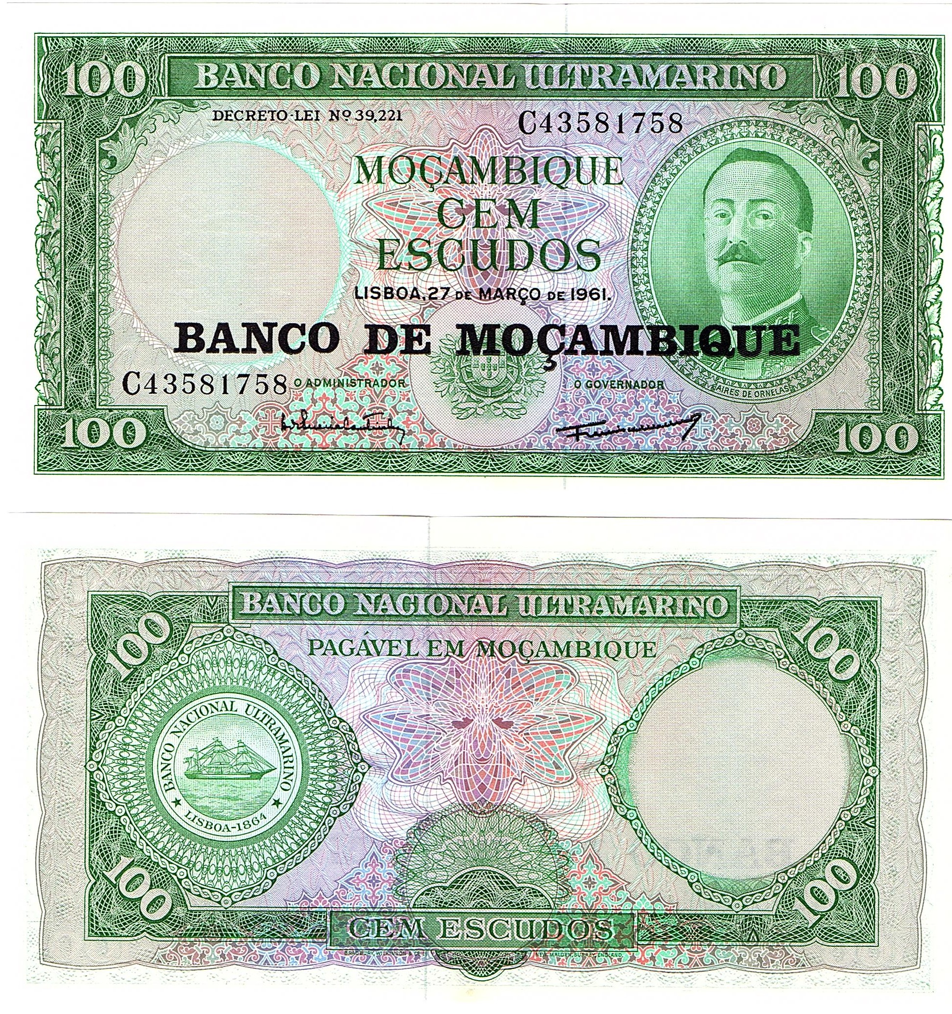 Mozambique #117   100 Escudos