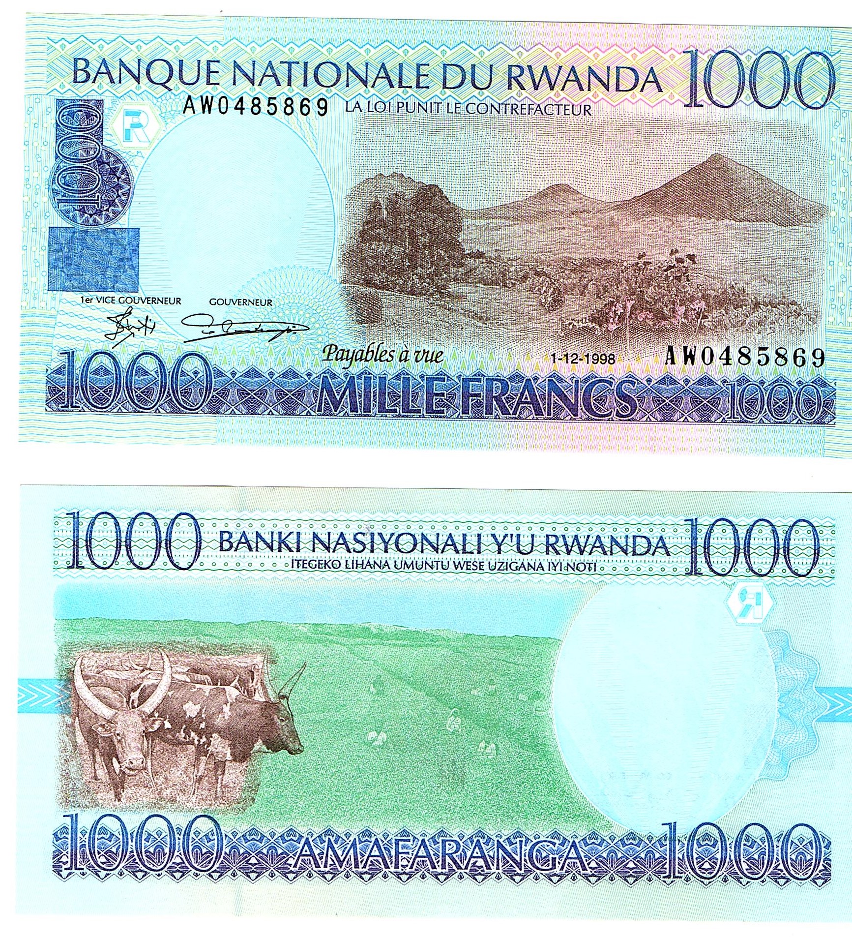 Rwanda #27b 1000  Francs