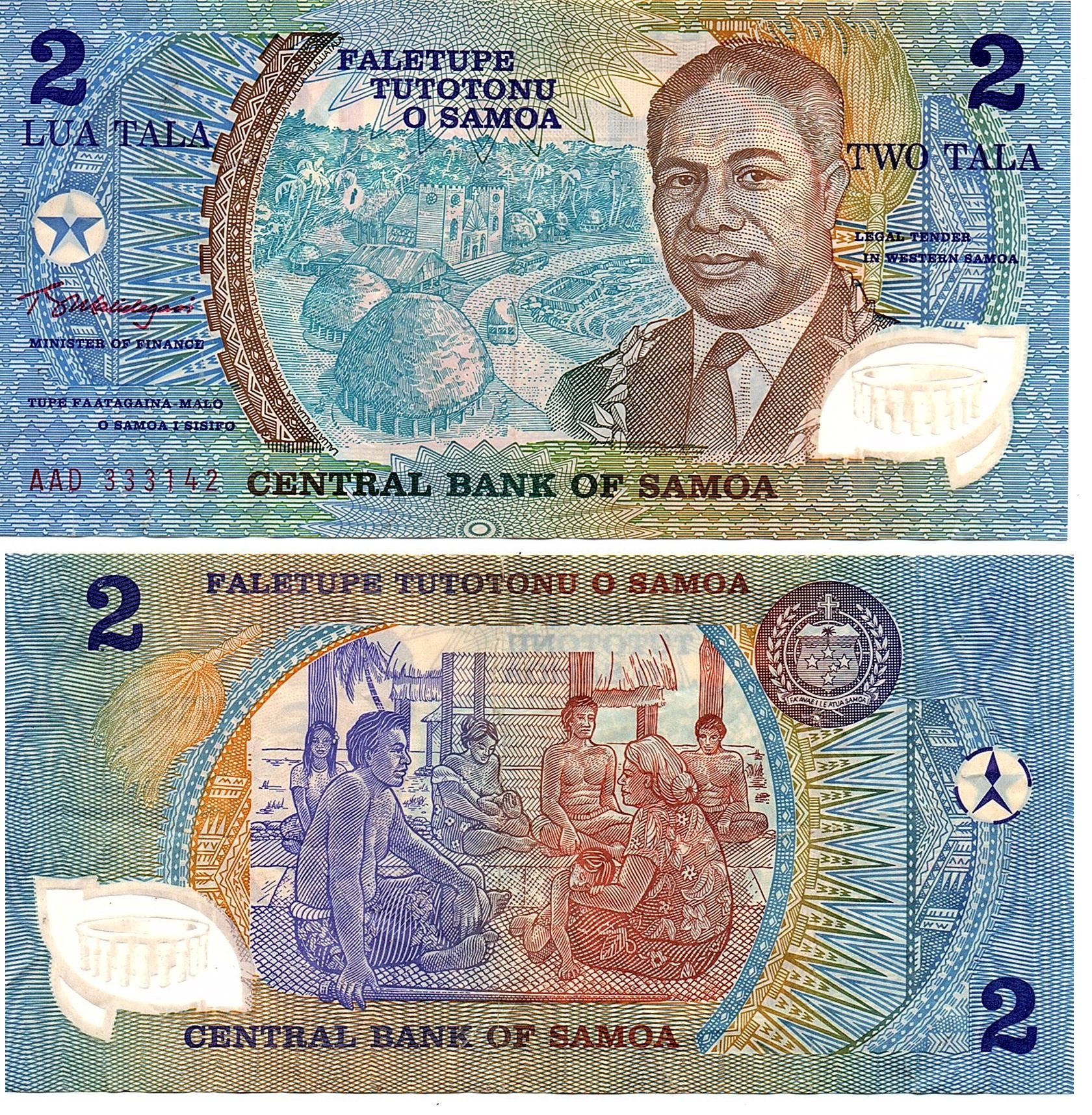 Samoa #31d/F 2 Tala, Pages World Paper Money.