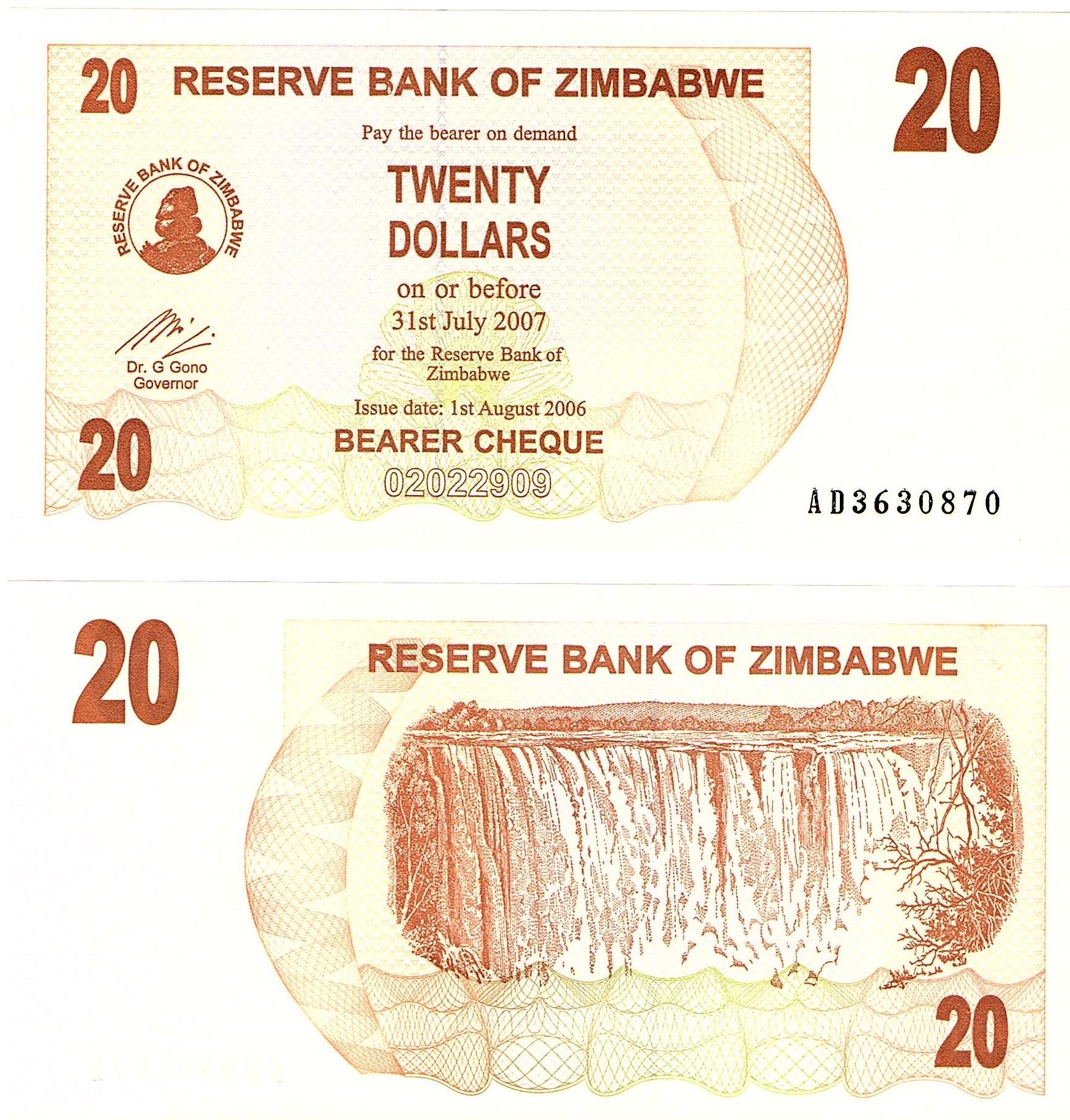 Zimbabwe #40  20 Dollars