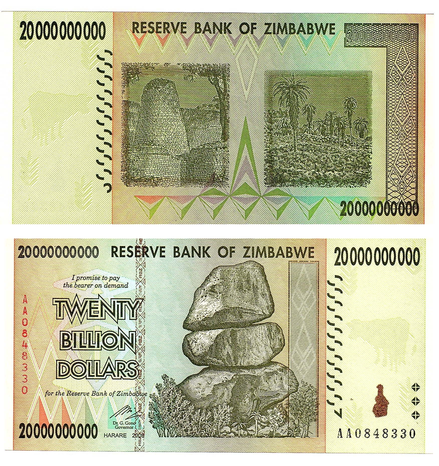 Zimbabwe #86 20 Billion Dollars